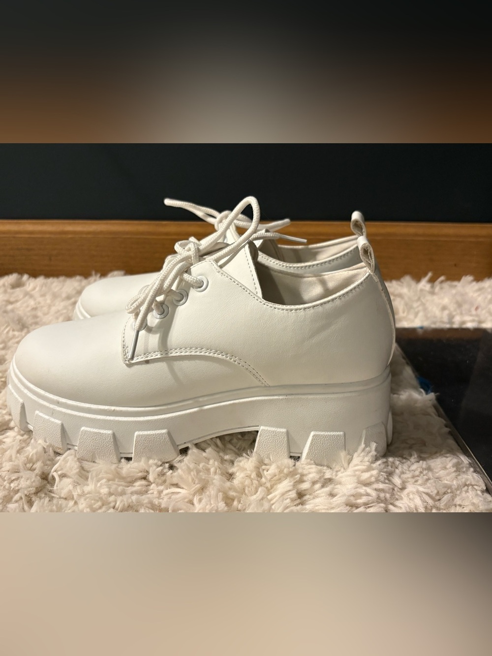 Olivia Miller Y2K bright white chunky oxford sneakers